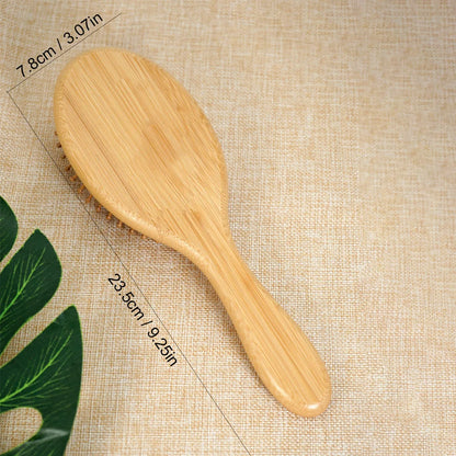 1pc Premium Bamboo Hair Brush Set with Elegant Gift Box Wide-Tooth Detangler&Scalp Massager for Men/Women