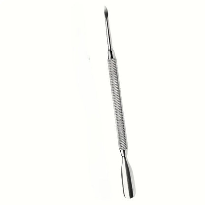 1/2/4pcs Stainless Steel Cuticle Pusher,Sharp Edge Spoon Shaped Dual Ended Cuticle Pusher Remover Cleaner,Manicure Pedicure Tool