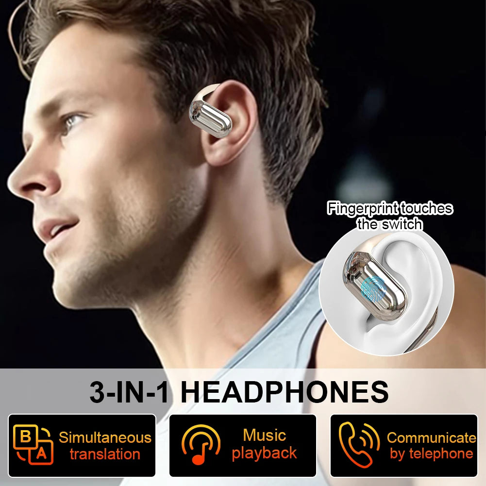 3-in-1 AI Translator Earbuds 144 Languages Noise Cancelling Bluetooth 5.3 Headset Instant Translator Smart Voice Real Time  ﻿