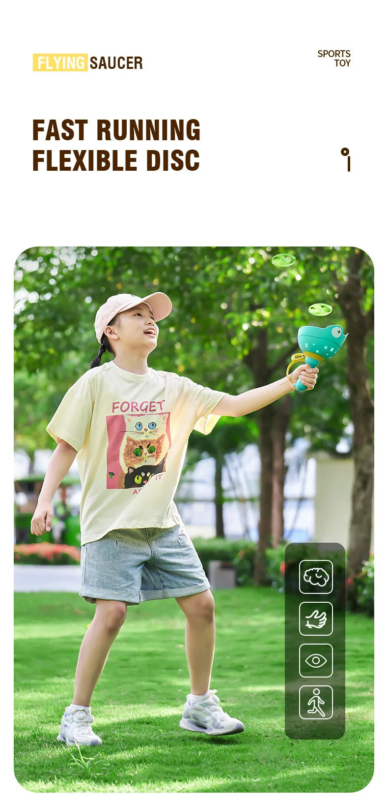Flying Saucer Disc Launcher Kids Flying Toys Pull String UFO Throw Catch Outdoor Sport Propeller Children Toys Gift For Boy Girl