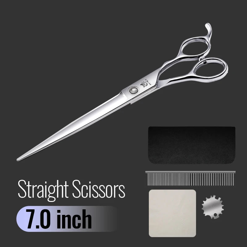Fenice 6//6.5/7/7.5 Inch Professional Pet Dogs Grooming Scissors Set Straight&Curved &Thinner&Chunker Shear Scissors