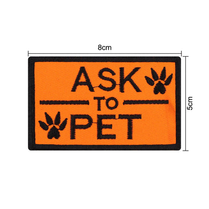 1 Piece Dog Patch for Service Dog Vest Cat Vest Removable Tactical Harness Service Dog Puppy Training Embroidered Patch