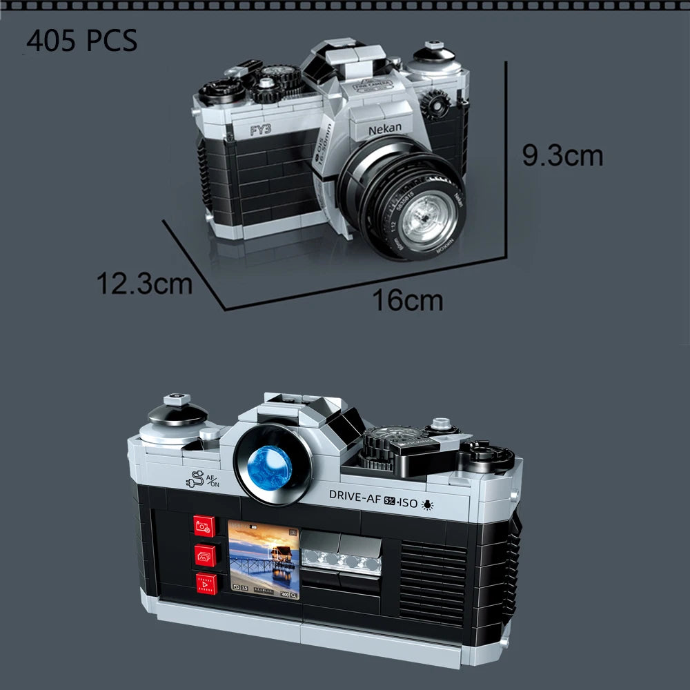 Classic Digital Camera Model Mini Brick Toys for Boys Adult Assembly Design Block Kits Classical Collection Projector Party Gift