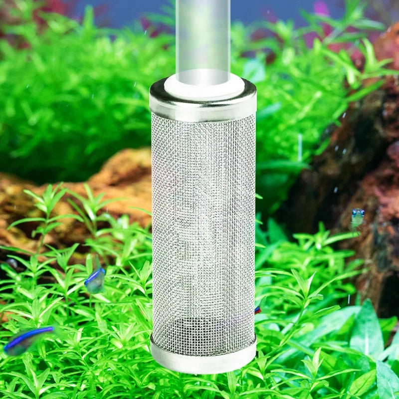 12/16mm Aquarium Inflow Inlet Filter Stainless Steel Mesh Net Guard Fish Tank Filter Accessories Intake Strainer Prefilter Cover