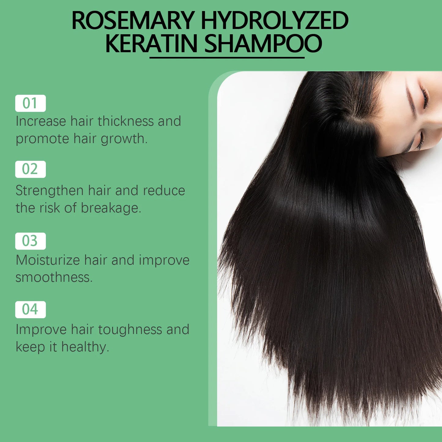 Natural Rosemary Hair Shampoo Reduce Hair Loss Clean Dandruff Nourish Moisturize Scalp Improve Hair Quality Hair Care Product
