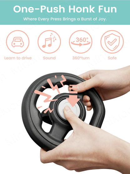 1PC Universal Pretend Steering Wheel for Strollers & Carts - Detachable, Fun Driving Attachment