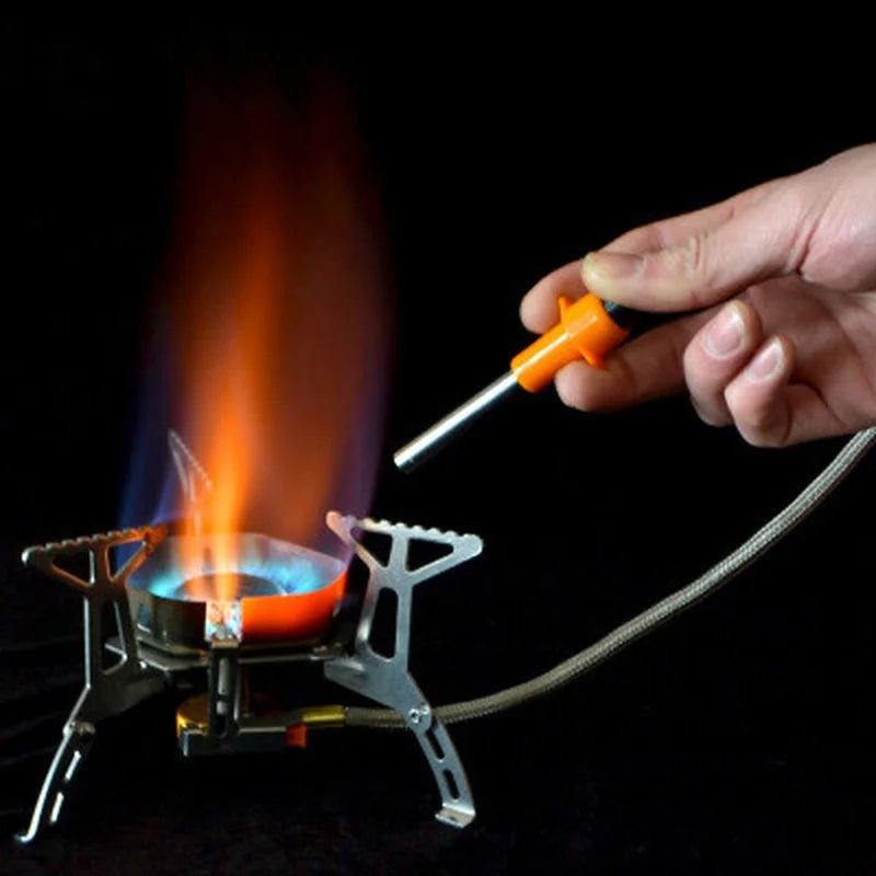 Outdoor Extended Flame Thrower Electronic Igniter Lighting Tool Portable Fishing Camping Hiking Cooking Lighter