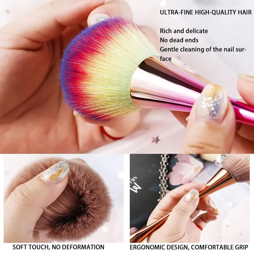 Nail Art Brush Remove Nail Dust Brush Acrylic UV Gel Polish Powder Cleaning Tool Manicure Accessories Beauty Makeup Brushes
