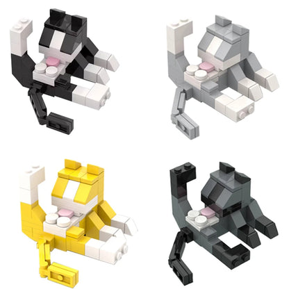 ~~Animal Series MOC Bricks Cat Figires DIY Building Blocks Kids Education Toys For Children Birthday Gift··