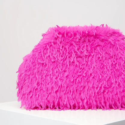 Dopamine Style Clip Bag, Y2K Fuzz Clutch Bag for Women, Prom Dresses for Women, Wedding Items, Party Bag, Large Capacity Women's Purse