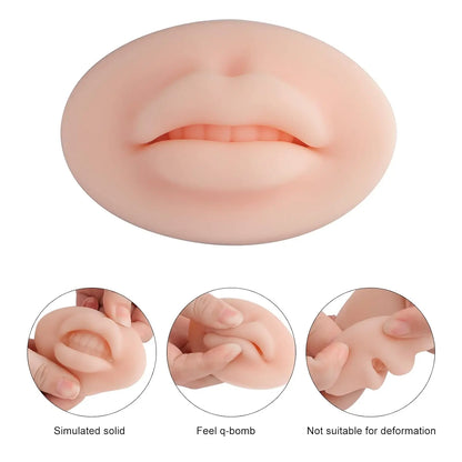 1/3/5Pcs Soft Silicone lip practice 3D Practice Lips Mold  With Teeth Reuseable Training Skin For Lip Blush Permanent Makeup