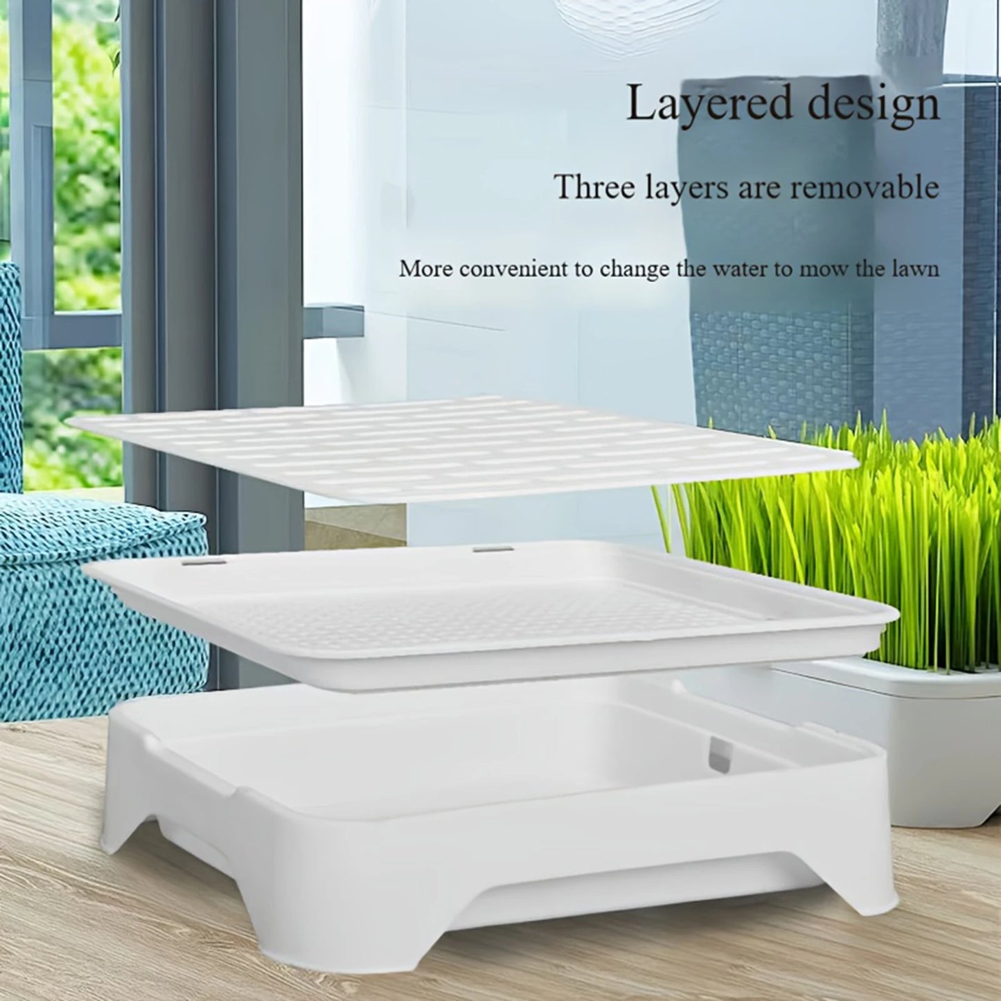 Pet Cat Grass Planting Basin Soilless Culture Wheat Seedling Pot Kitten Grass Hydroponic Device Horticultural Planting Pot