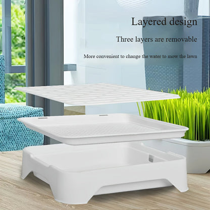 Pet Cat Grass Planting Basin Soilless Culture Wheat Seedling Pot Kitten Grass Hydroponic Device Horticultural Planting Pot