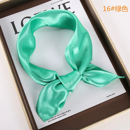 New Solid 60x60cm Square Scarf Single Imitation Silk Bright Light And Satin Performance Scarves Party Gift