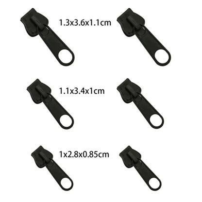Universal Instant Fix Zipper Pull 3Size Repair Kit Replacement Zip Slider Teeth Rescue New Design Zippers For Sewing Clothes Bag