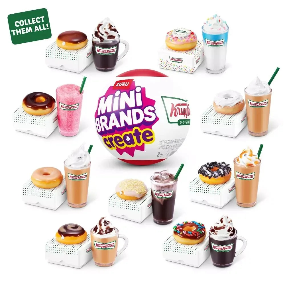 Zuru Mini Brands Krispy Kreme Create Series 1 Surprise Blind Box Toys Mini Food Donut Miniature Food Mystery Packaging Toys
