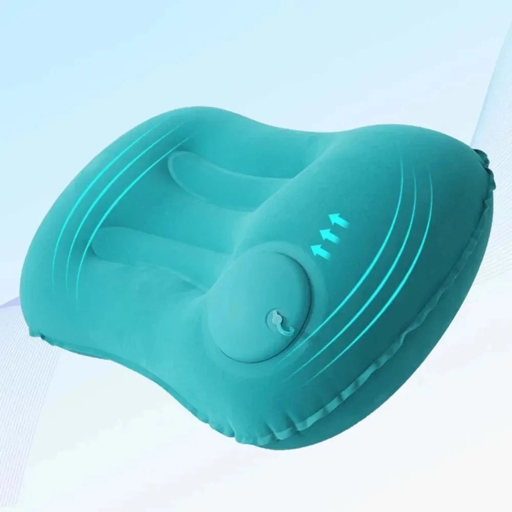 Ultra Soft Portable Inflatable Pillow Neck Lumbar Support for Camping,Pool Car Travel,Outdoor Lightweight Compact Comfort