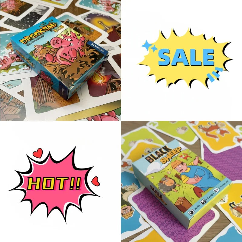 Hot board games Chicken Chiu Chiu Board Game Drecksau Black Sheep Piou Piou Party Cards Game Intellectual Toys Gifts