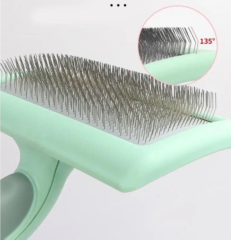 Dog Brush Stainless Steel Dogs Combs Massage Dog Grooming Brush Pet Hair Remover Cleaning Tools Soft Handle Cat Comb Brush Cat