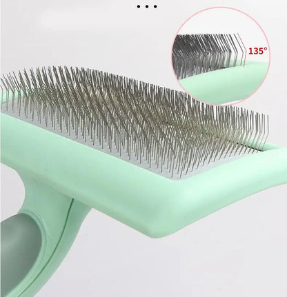 Dog Brush Stainless Steel Dogs Combs Massage Dog Grooming Brush Pet Hair Remover Cleaning Tools Soft Handle Cat Comb Brush Cat