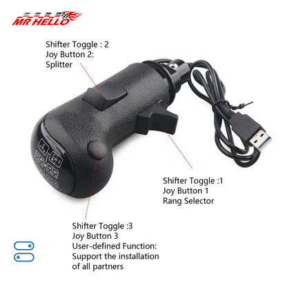 Simulator Game USB Gearshift Knob for Logitech G923 G29 G27 G25 TH8A for ETS2&ATS Euro Truck High Low Gear Simulator Shifter