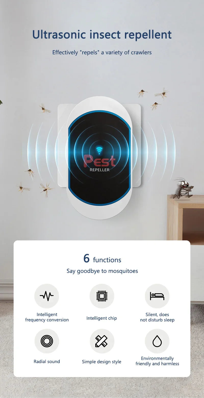 Ultrasonic Electronic Insect Repellent And Mouse Repellent Household Insect Repellent Mini Silent Safe Plug Electric 2026 New