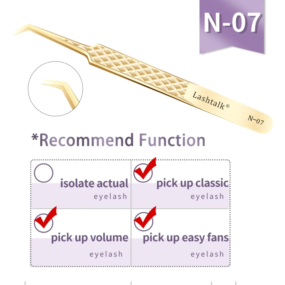 Lashtalk Eyelash Extension Tweezers Makeup Tools From Nagaraku Stainless Steel Non-magnetic Volume FakeLashes Supplies Accurate
