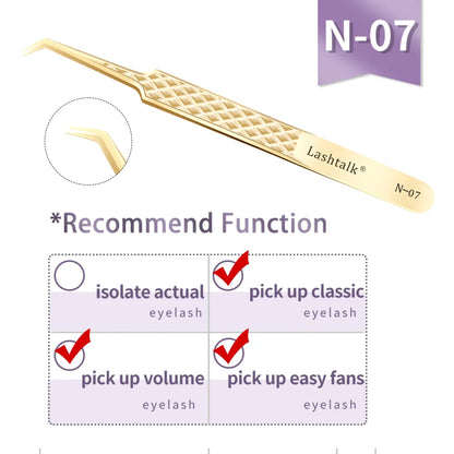 Lashtalk Eyelash Extension Tweezers Makeup Tools From Nagaraku Stainless Steel Non-magnetic Volume FakeLashes Supplies Accurate