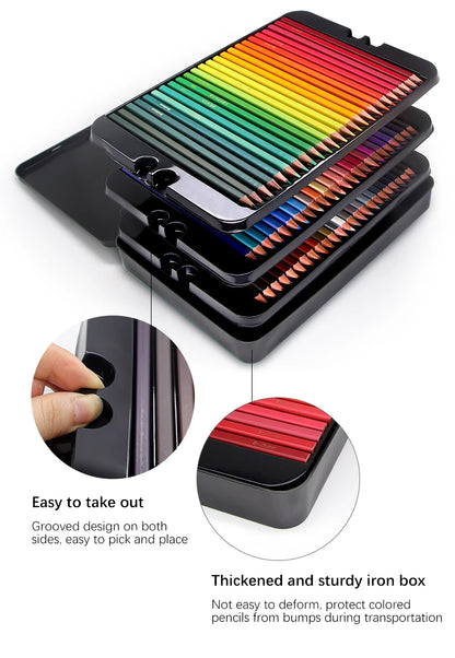 Brutfuner 48/72/120/150/160/180Colors Pencils Professional Oil Wood Soft Watercolor Pencil For School Draw Sketch Art Supplies