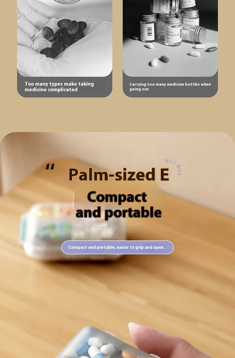 Tcare Travel Pill Organizer Moisture Proof Pills Box for Pocket Purse Daily Pill Case Portable Medicine Vitamin Holder Container