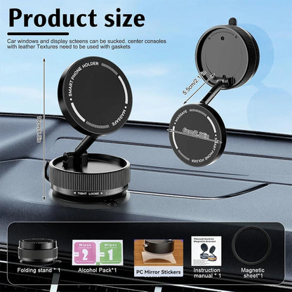 2026 Upgraded 360° Vacuum Magnetic Car Phone Holder for Magsafe 96LBS Strongest Suction 2800gf Car Mount Universal Dashboard Win