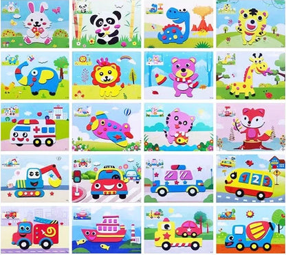 10/20pcs/lot 3D EVA Foam Sticker DIY Cartoon Animal Puzzle for Children Kids Multi-patterns Styles Toys for Children Gift