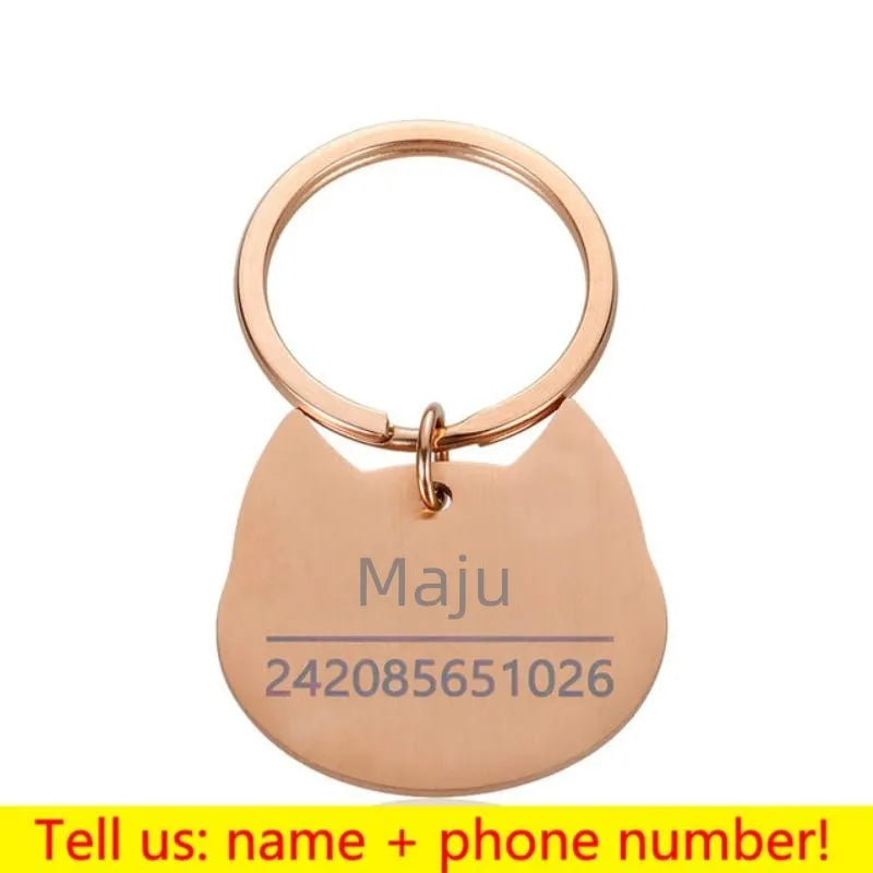 Personalized Engraved Cat Dog Pet ID Tag Dogs Anti-lost Collar Charm Engraving Pet Name Collar for Puppy Cats Collar Accessories