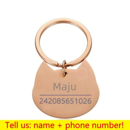 Personalized Engraved Cat Dog Pet ID Tag Dogs Anti-lost Collar Charm Engraving Pet Name Collar for Puppy Cats Collar Accessories