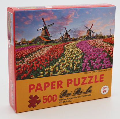 46*28cm Jigsaw Puzzles 500 Pieces Paper Picture Landscape Oil Painting Art Puzzles Decompression Toys for Adults Family Games