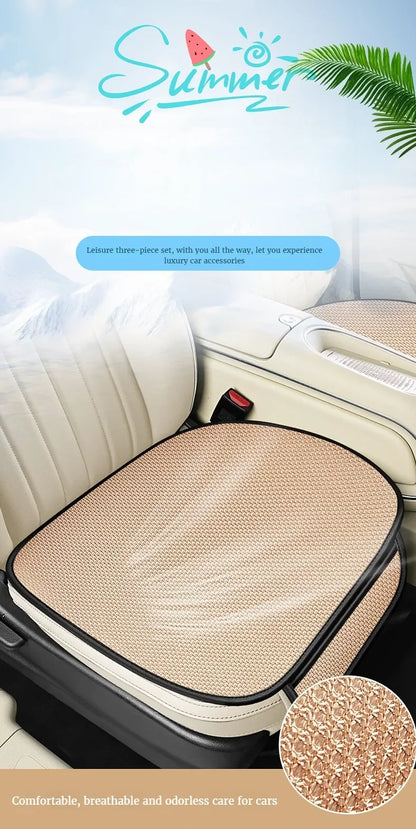 Breathable Ice Silk Car Seat Cushion Non-slip and Wear-resistant  Car Seat Cover, Square / Long / 3-Piece Set Available