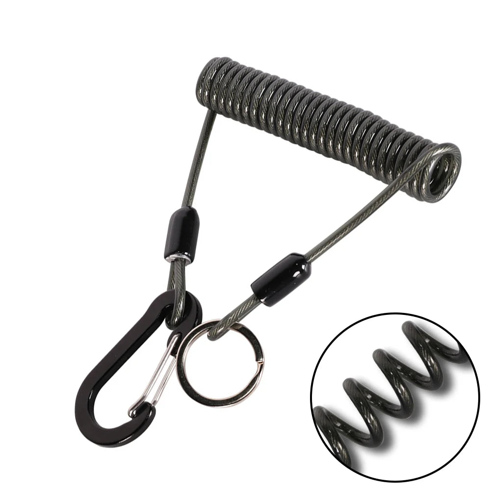 Fishing Missed Rope Anti-lost Spiral Spring Lure Pliers Lanyard Wire Spring Rope Prevent Rod Drop Lose Tool