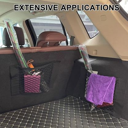 Universal Car Storage Bag Double Mesh Trunk Storage Net Car Built-in Storage Bag Car Fixed Net Anti-Slip
