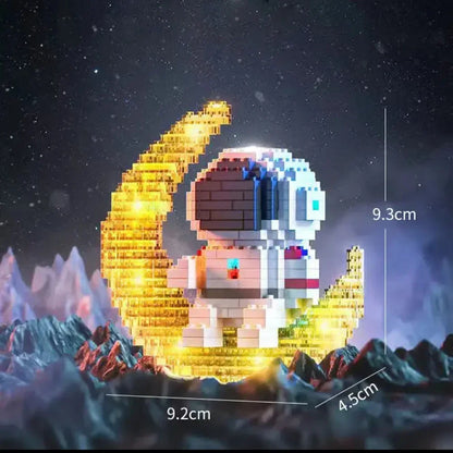 Knew Built Star Astronaut Minifigure LED Micro Mini Building Blocks Toys: Ultimate Space Enthusiast Collectible and Perfect Gift