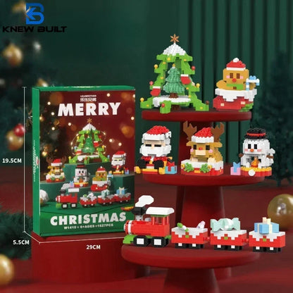 Christmas Gifts Micro Mini Building Blocks - Santa Claus, Christmas Tree, Reindeer, Snowman Train Elements Puzzle Assembling Toy