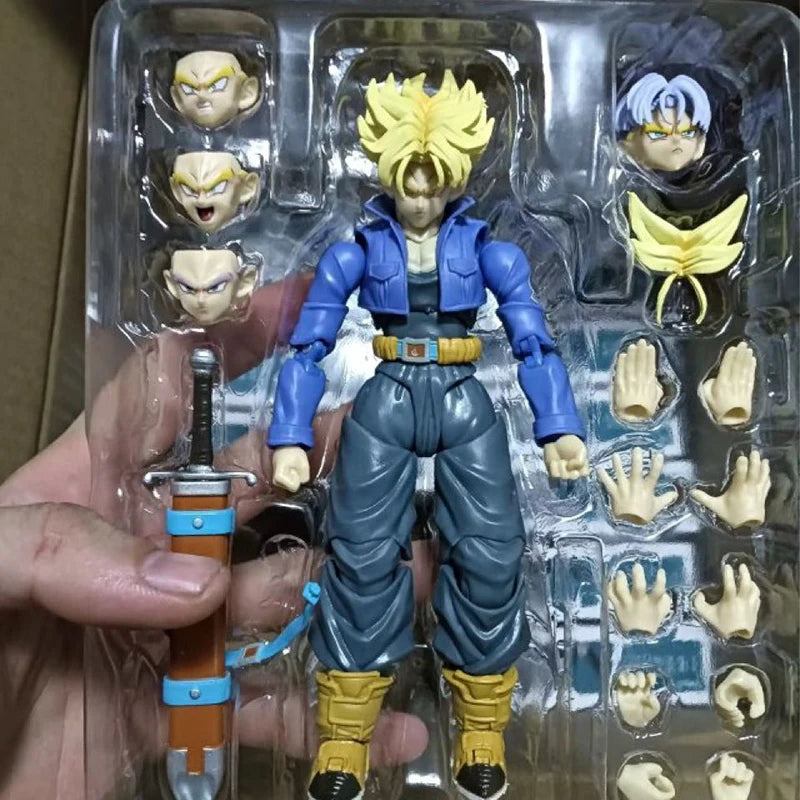 Anime Dragon Ball Z Figures Shf Super Saiyan Trunks Action Figure Collection Model 15cm Future Boy Torankusu Movable Toys Gifts