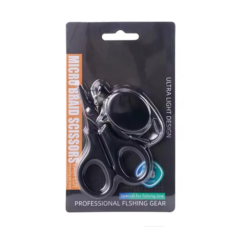 WEIHE Steel Fishing Scissors Set pesca Scissors With Badge Reel Cutting Line Tool Fishing Tools