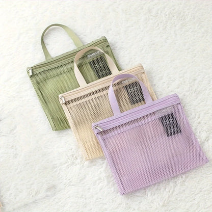 Portable makeup bag Mesh waterproof bath bag Gym bag Sundry storage bag Travel toiletry bag