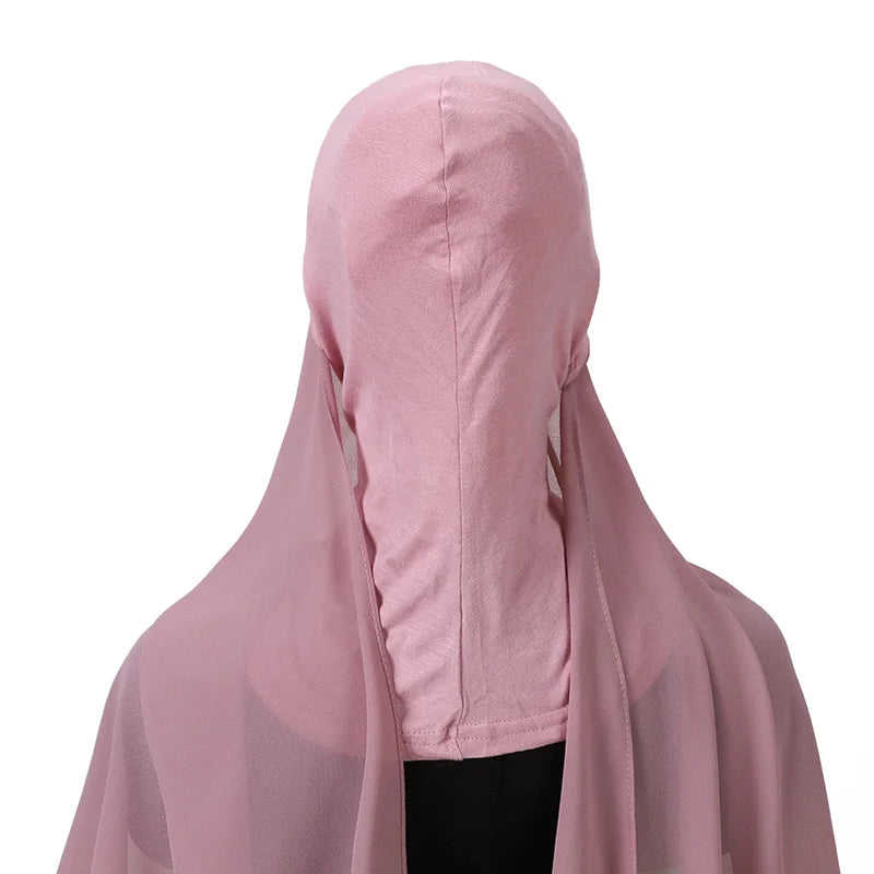 Full Cover Inner Muslim Chiffon Hijab Instant Scarf Islamic Cap Head Wear Caps Underscarf Bone Bonnet Headcover