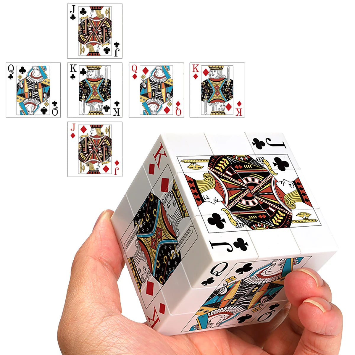 Magic Cube 3x3x3 3D UV printed poker K Q J stress-relieving puzzle professional smooth speed game children's toy gift