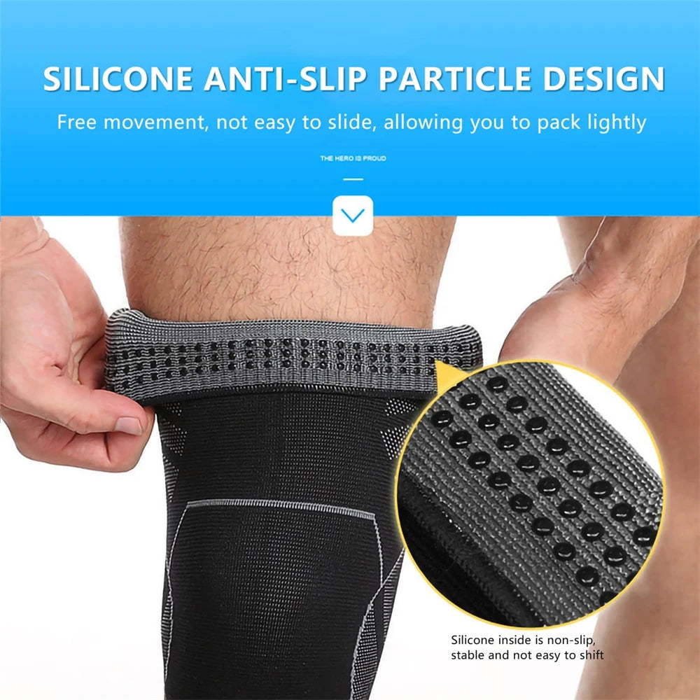 BraceTop 1 PC Full Leg Sleeves Long Compression Leg Sleeve Knee Sleeves Protect Leg, for Man Women Basketball, Arthritis Cycling