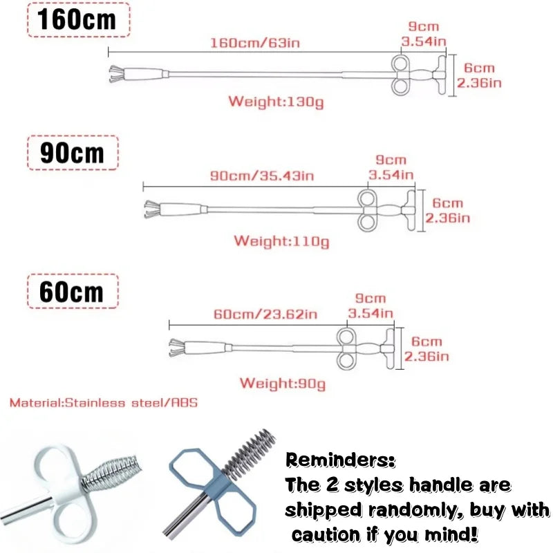 1/1.6/2/3M Spring Pipe Dredging Tools Sewer Pipe Unblocker Drain Snake Hose Drain Cleaner Sticks Clog Remover Cleaning Household