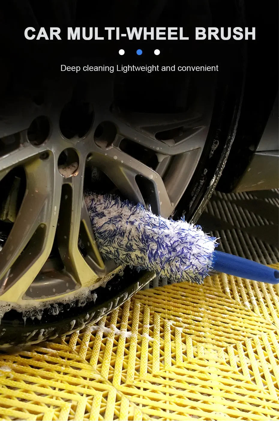 Car Wheel Tire Rim Cleaning Brush Portable Plush Car Wheel Hub Brush Washing Tool Car Detailing Care Dust Removal Brush