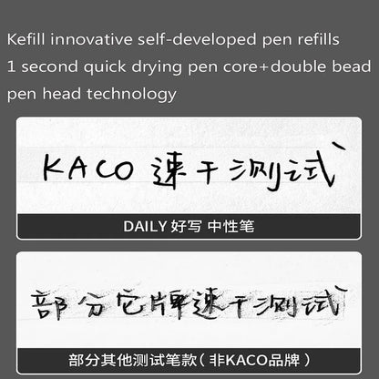 KACO Gel Pens Press Signature Pen Stationery Metal Pen Clip 0.5mm Black Ink Quicking Drying Large Capacity 800M Smooth Writing