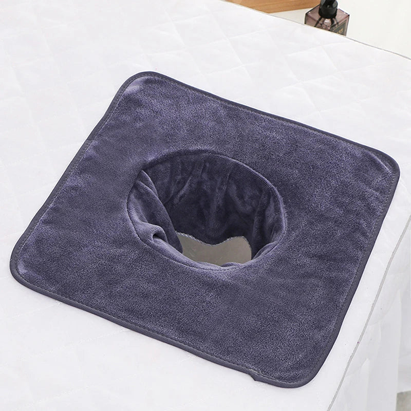 40*80cm Thickened Beauty SPA Massage Table Planking Face Towel With Hole Bed Bandana